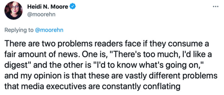 Heidi Moore breaks down the two "jobs" a newspaper needs to perform.