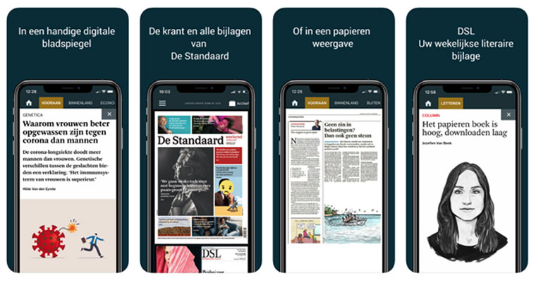 De Standaard's e-paper allows users to read it in an edition format.