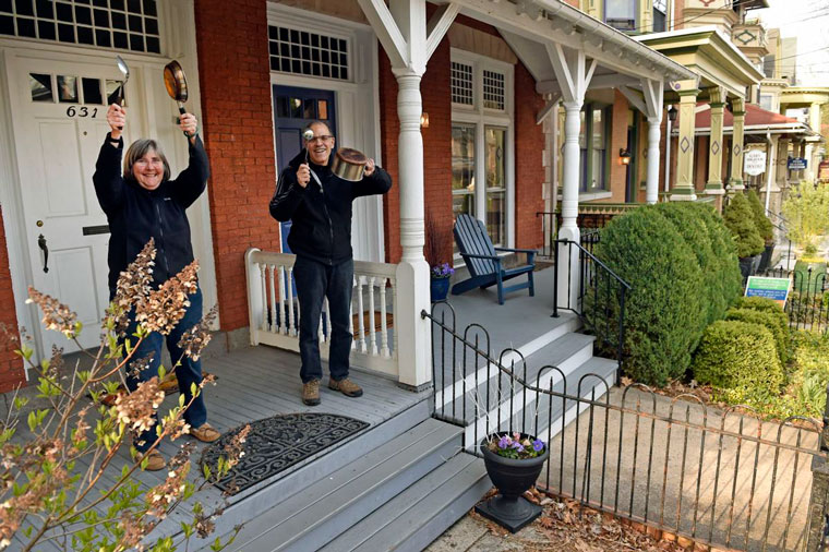 Community Clamor encouraged residents to make noise on their front porch to show their support for essential workers.