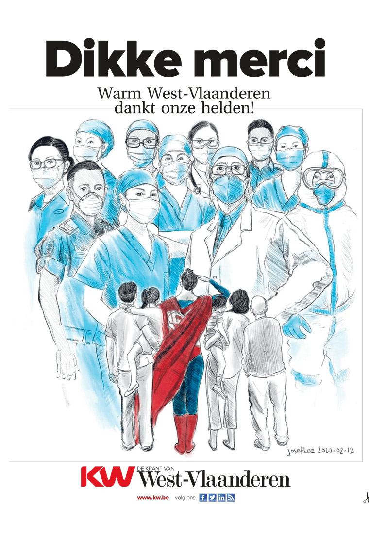 Showing support for healthcare workers also played a key role in coverage, including creating a free poster for readers to hang in their windows to show support.