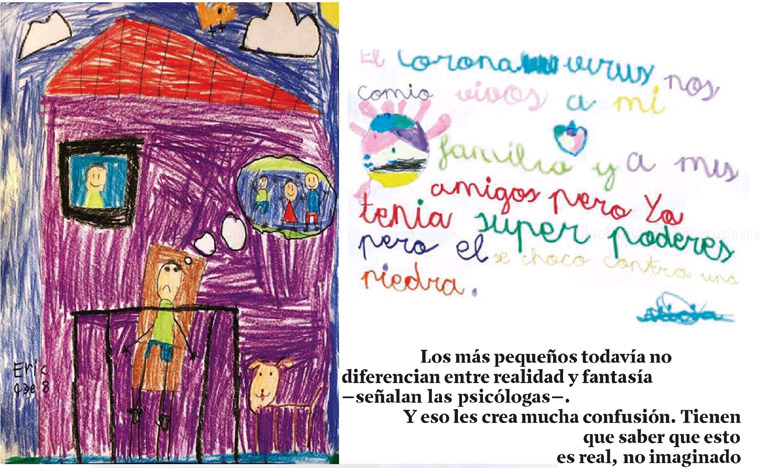 For its feature looking at how quarantine was affecting children, Vocento asked employees with children under the age of 10 to have them submit a drawing.