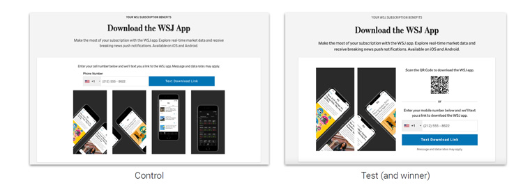 Redesigning the offer to download the app and adding a QR code resulted in a dramatic surge in downloads.