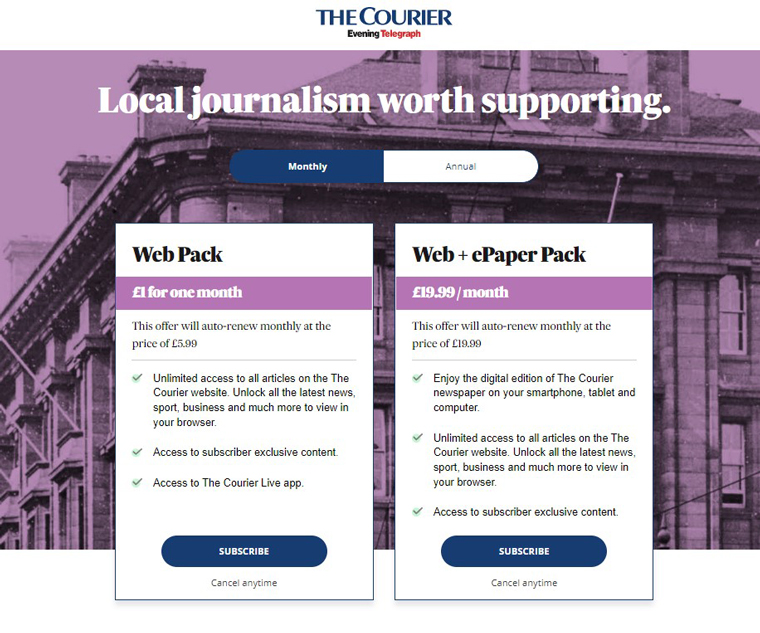 Both The Courier and the Press and Journal have a track record of award-winning coverage.