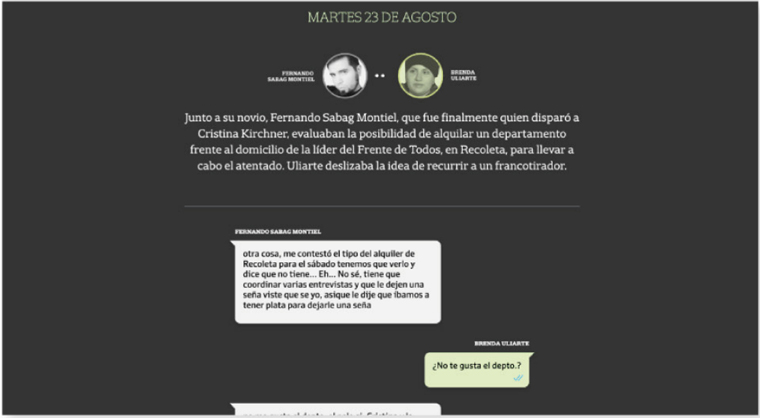 La Nacion re-created the WhatsApp conversations showing how the plan unfolded.
