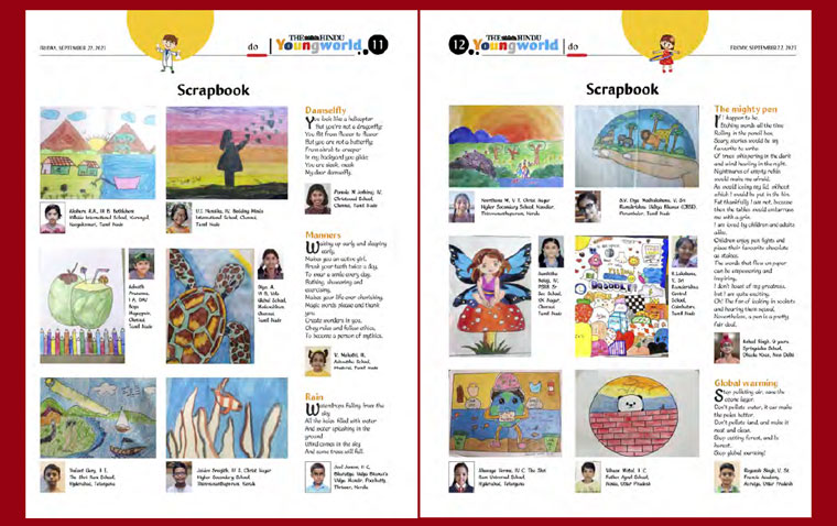 The Scrapbook section features everything from poetry and prose to stories and drawings.