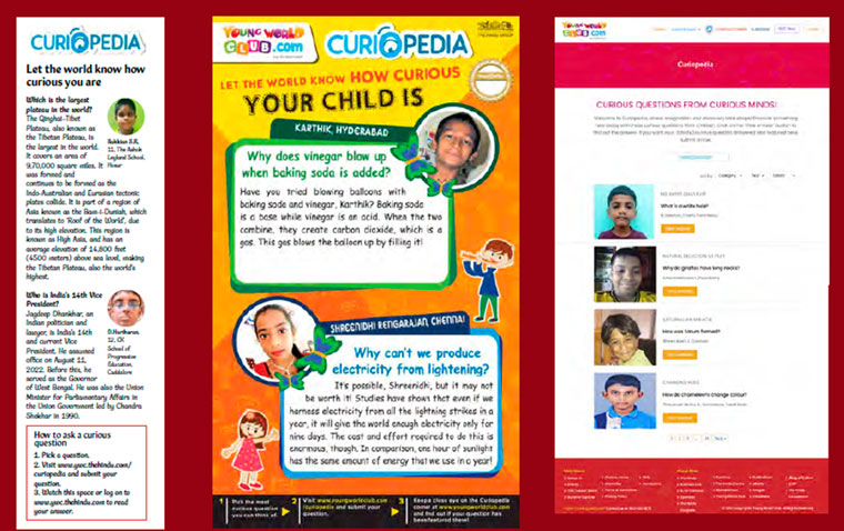 The “Curiopedia” column answers questions for children and educates them in an entertaining way.