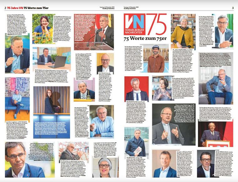 Many of Vorarlberg's most well-known residents congratulated the VN on its anniversary.