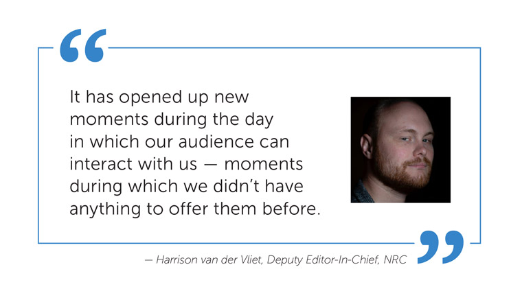 Podcasts have allowed NRC to interact with its audience differently while also opening up new opportunities for journalists.