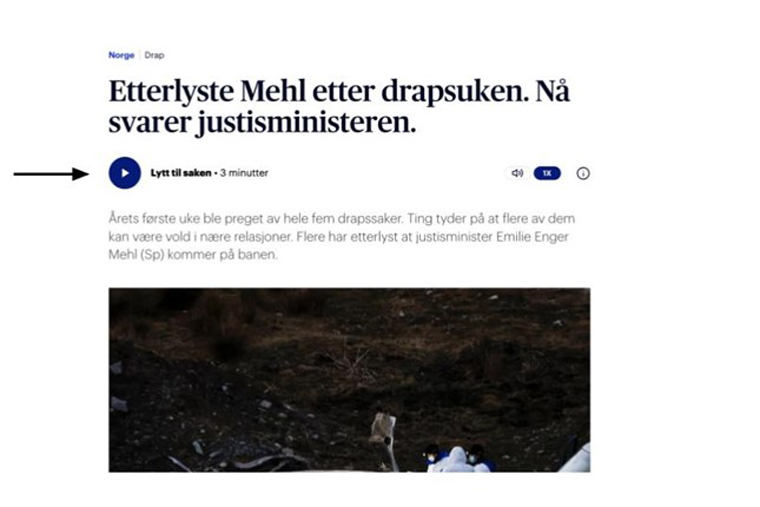 Although the play button appeared under the article headlines, many users did not notice it at first.