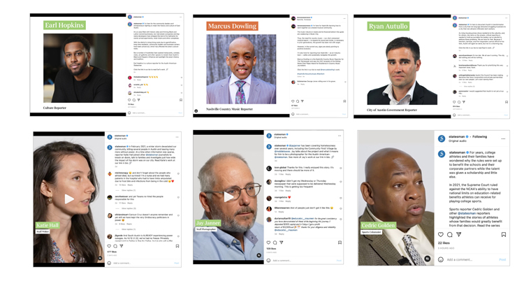 Introducing the journalists behind the stories further promoted each newspaper's local expertise.