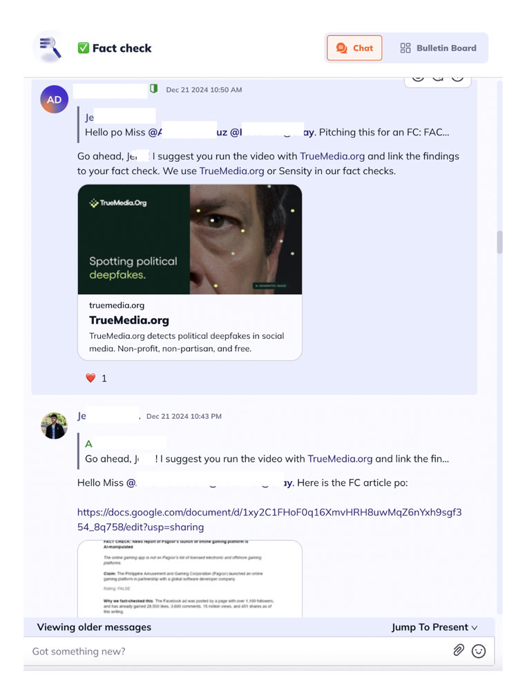 Private channels within Rappler Communities support collaboration around such things as fact-checking, extending its role beyond publishing stories.