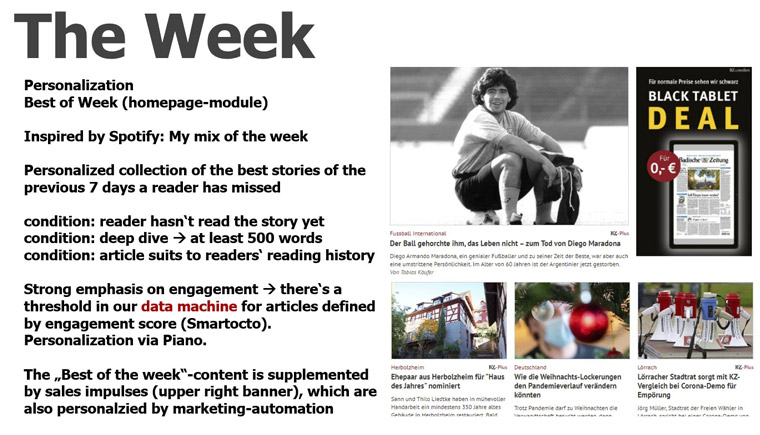 The Week is a "best of" compilation of stories, personalised for each reader.