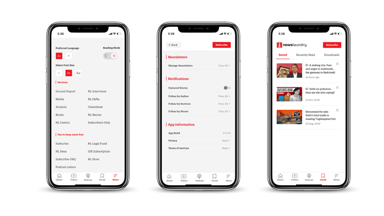 The Newslaundry app development was crowdfunded by readers and took more than a year to build.