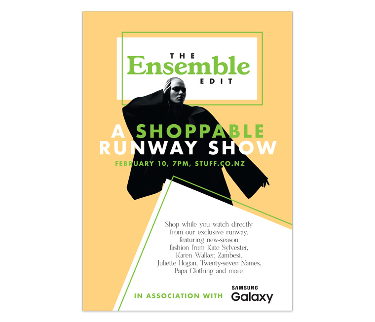 The Ensemble Edit was a live digital runway fashion show that allowed the audience to shop in real-time.