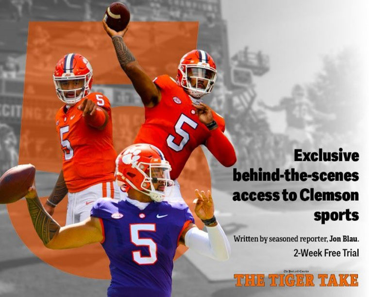 An example of a subscription ad for The Tiger Take newsletter.