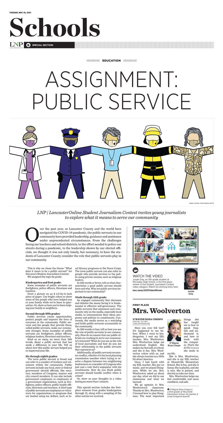 The special edition includes winning essays and artwork from students.