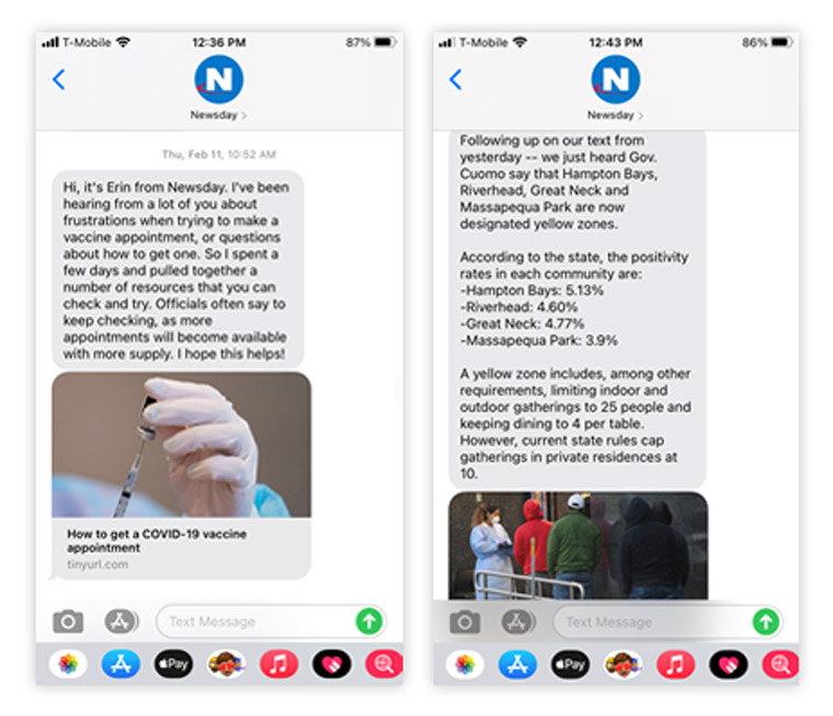 Texting provided a new way to reach readers and also gave Newsday several insights into its readers.