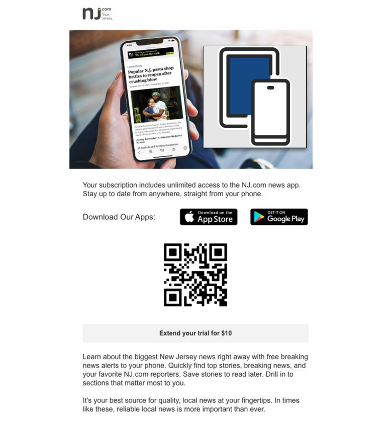 After a seven-day free trial, customers were given the option to subscribe.