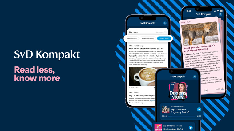 SvD Kompakt introduced a fresh approach to the news, with the editorial team guiding readers through the news with a friendly and approachable presence.