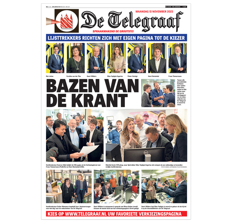 The finished newspaper created by political leaders. 
