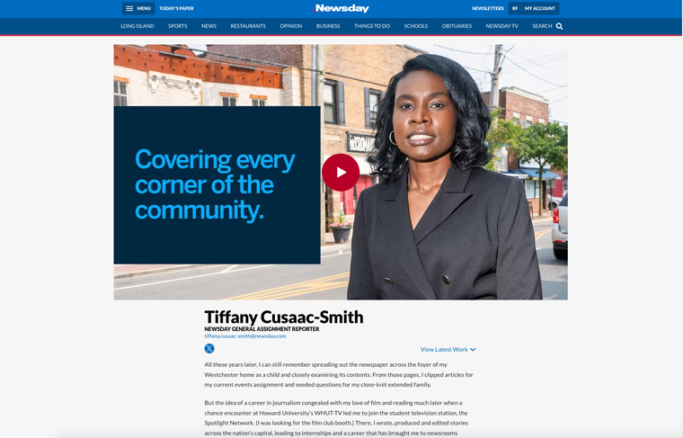 Newsday launched individual profile pages with first-person bios, professional portraits, and captivating videos.
