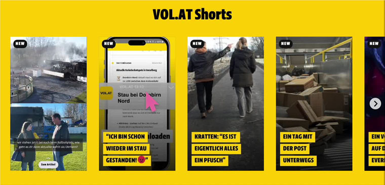 VOL.AT Shorts quickly provide users with important information.