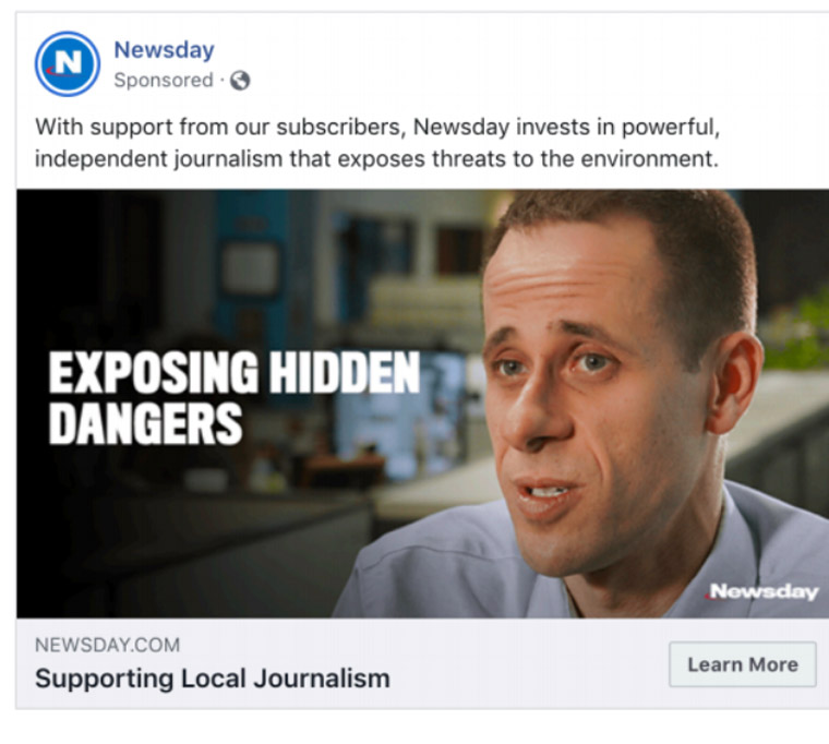 Sponsored social media ads received more than 1 million impressions combined.