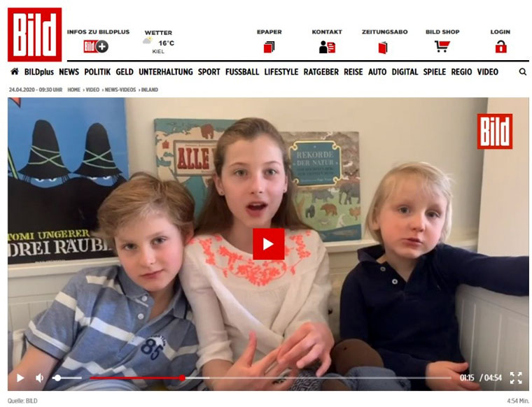 The BILD editorial team visited families across Germany and recorded their greetings.