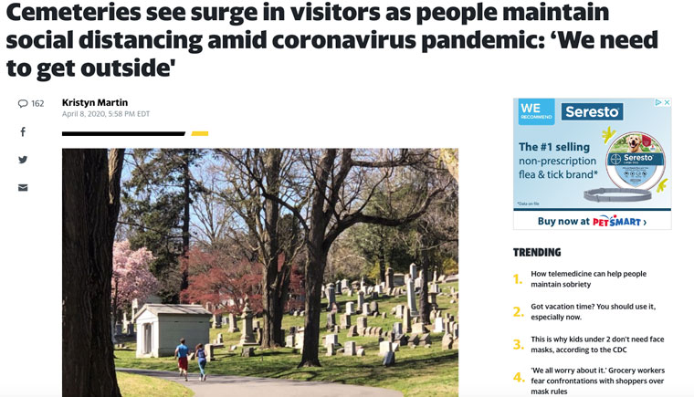 Yahoo Life covered new and unusual trends during the pandemic, such as the surge in visits to cemeteries.