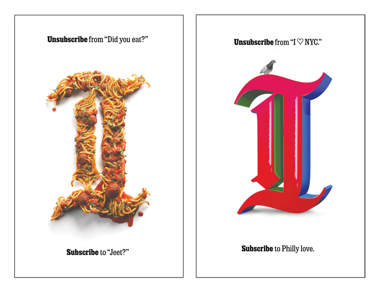 The Unsubscribe/Subscribe brand campaign emphasised the Inquirer’s Philly-first journalism.