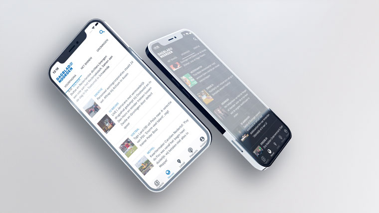 The app integrates all the content offerings, including podcasts, local news sections, and daily news puzzles.