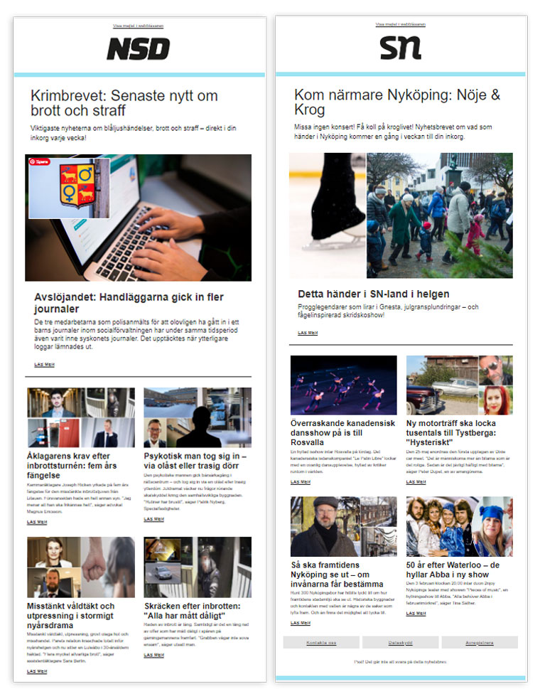 NTM newsletters take a customised hyper-local approach. 