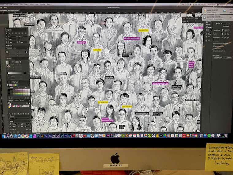 Working on the drawing took about two weeks. Designers also had to make sure it worked on different versions (mobile, desktop, tablet, etc.).