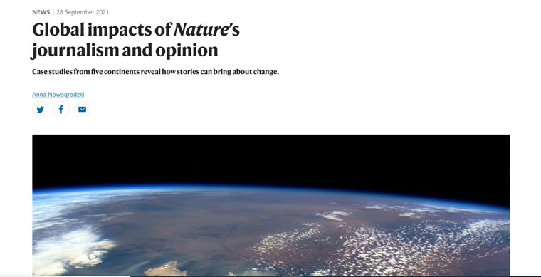 Nature used its impact tracker to highlight how its stories make a difference.