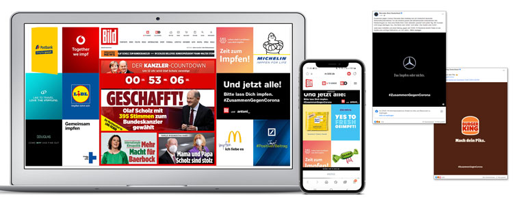 Bild's campaign encouraged companies to alter their logos to encourage people to get vaccinated.