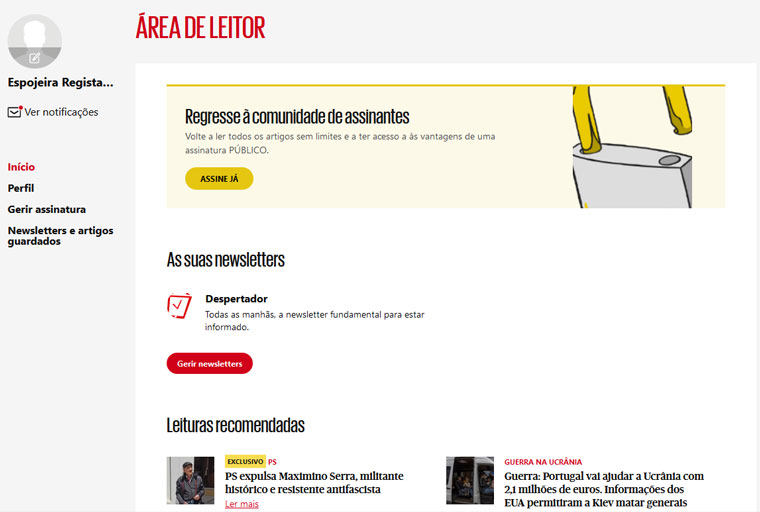 Público’s Área de Leitor is a digital tool to allow customers to manage their subscriptions autonomously.