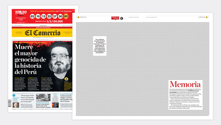 When Abimael Guzmán, perpetrator of a 12-year genocide, died, El Comercio took a thoughtful and bold approach to how it should be covered.
