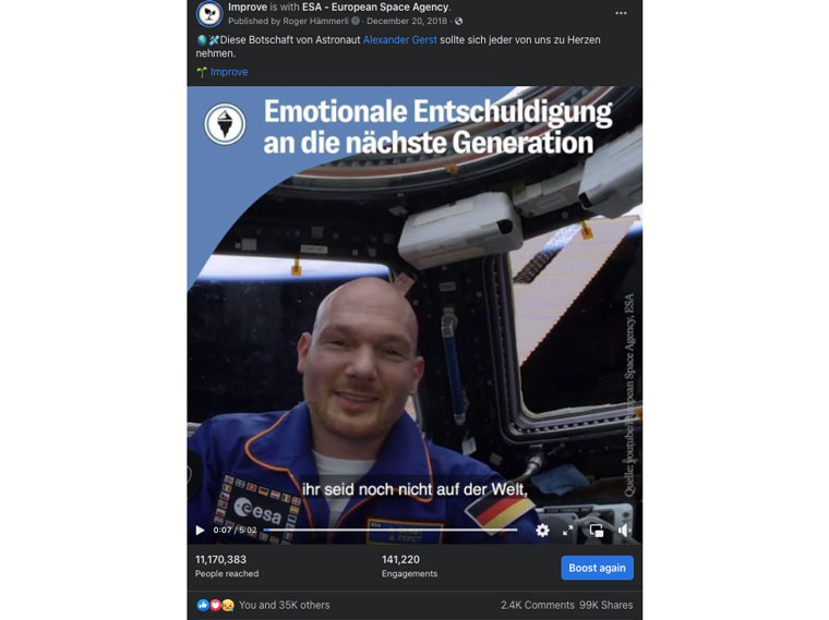 Astronaut Alexander Gerst gave Improve its first viral video, reaching an astounding 11 million viewers.