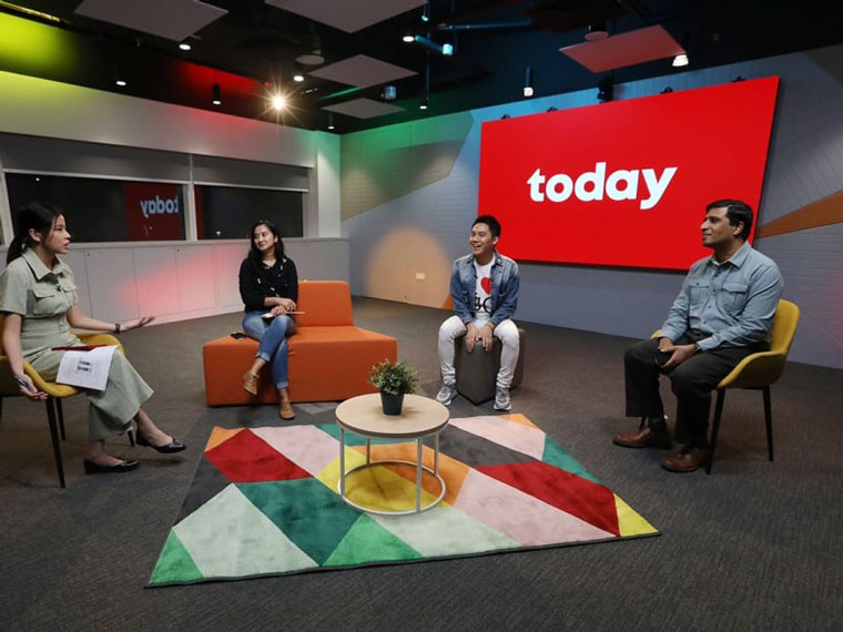 Moderator Elizabeth Neo, Today supervising editor Yasmine Yahya, The SG Boys podcast co-host Yeo Sam Jo, and researcher Mathew Mathews at the Today Live Webinar session, Attitudes on LGBTQ issues. Photo by Raj Najaradan/Today