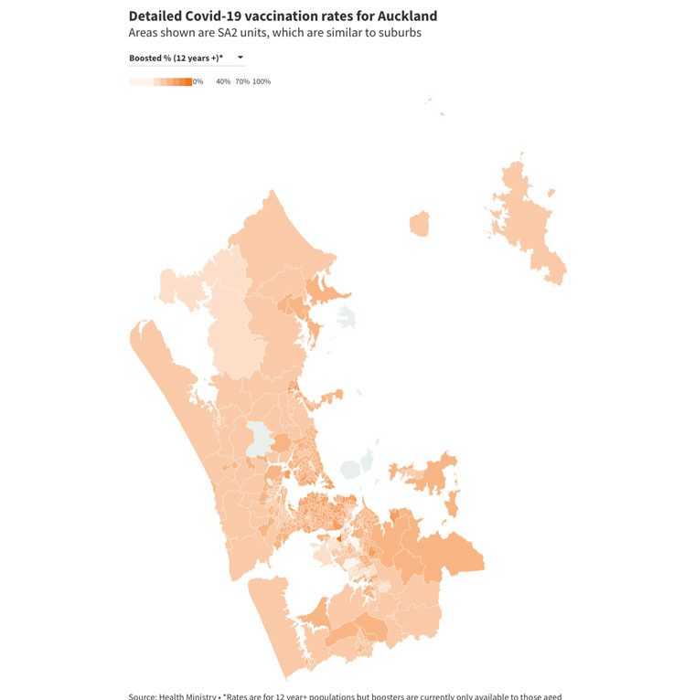 Readers were given detailed vaccination rates by area.