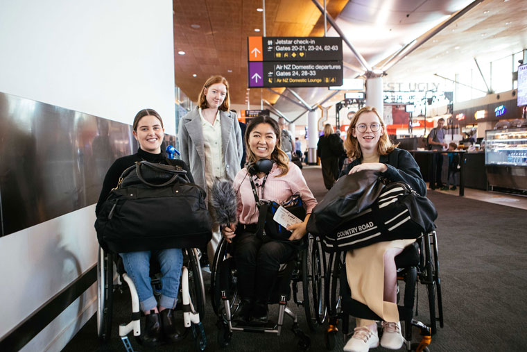 For one episode, the podcast team let listeners experience what it's like to travel in a wheelchair.