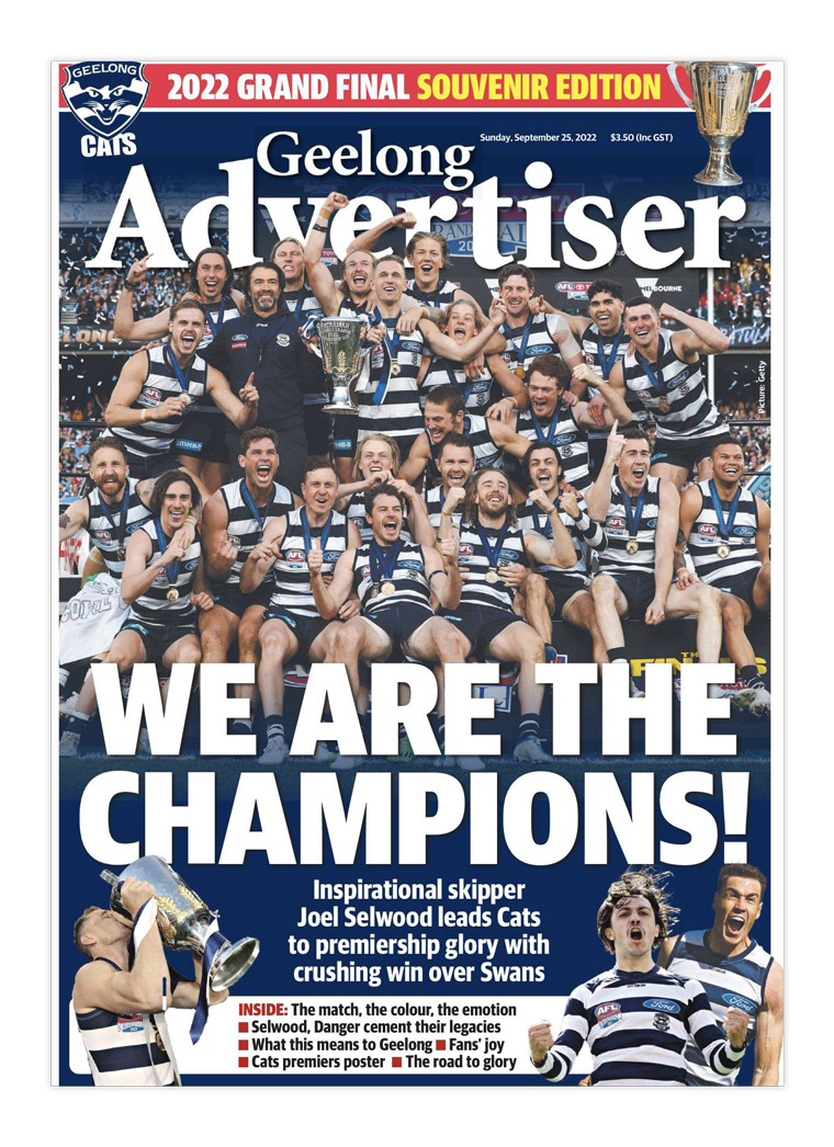 When the Cats one the grand final, Geelong Advertiser was ready with a special souvenir edition.