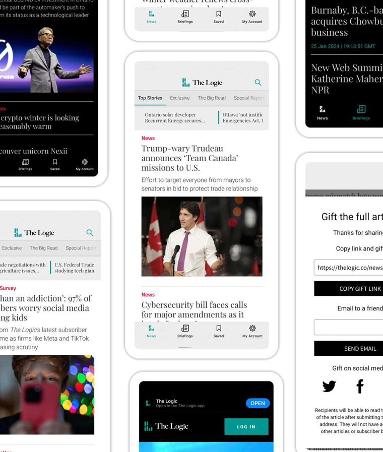 The Logic’s mobile app includes features such as a gift article function, redirection service, deep linking, dark mode, bookmarking, and search.