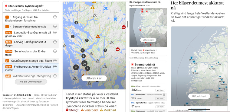 Real-time updates about delayed trains or buses, closed roads, power outages, or strong winds are just a few of BT’s data-driven news widgets.