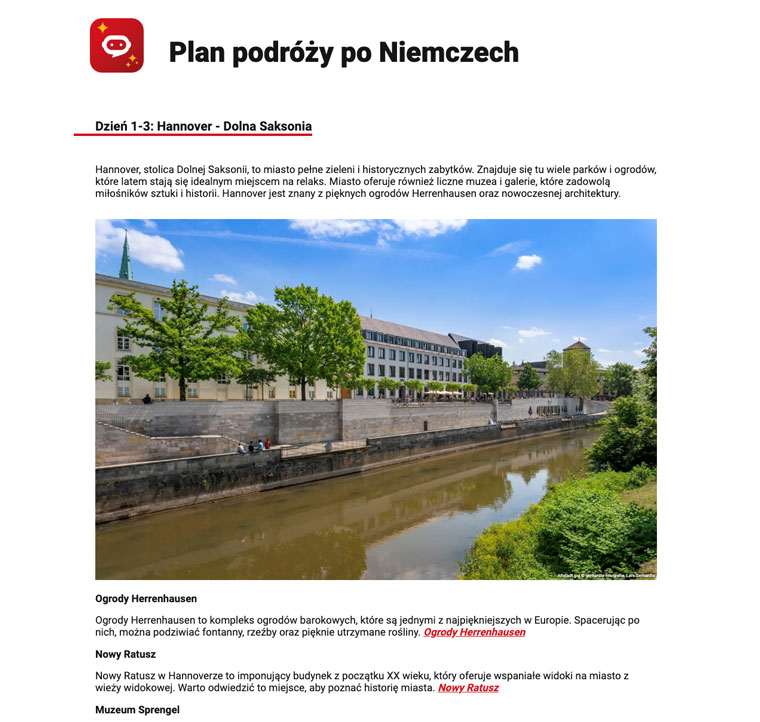 After answering a few simple questions about their preferences and travel style, users received a personalised 10-day itinerary — generated within seconds.