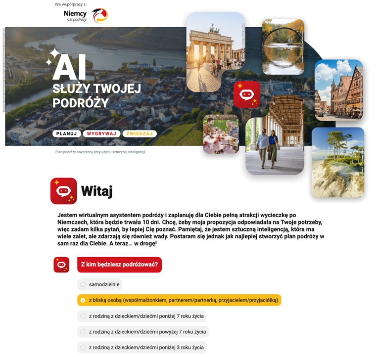 Users provide input about the type of travel experiences they prefer.