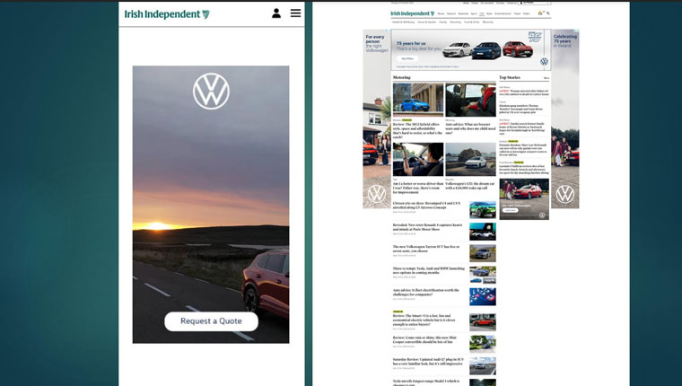 Volkswagen was one of five major advertisers who found success with Reclick.
