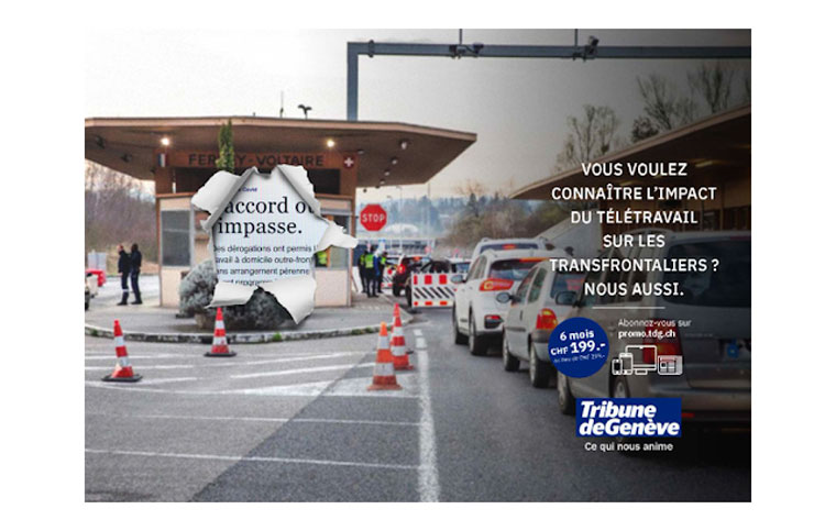 The campaign for 24 heures and Tribune de Geneve encourage readers to dig past the surface to find information.