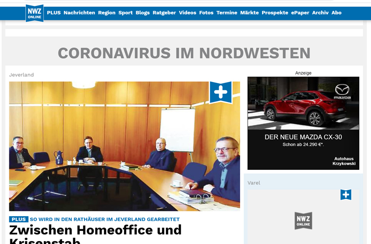 NWZ Mediengruppe has seen increased digital subscribers with the introduction of a Corona-Liveticker. Articles on the coronavirus pandemic have received more nearly 3 million views.