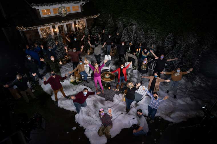The set was built at Jill's home and still managed to abide by all COVID-19 restrictions.